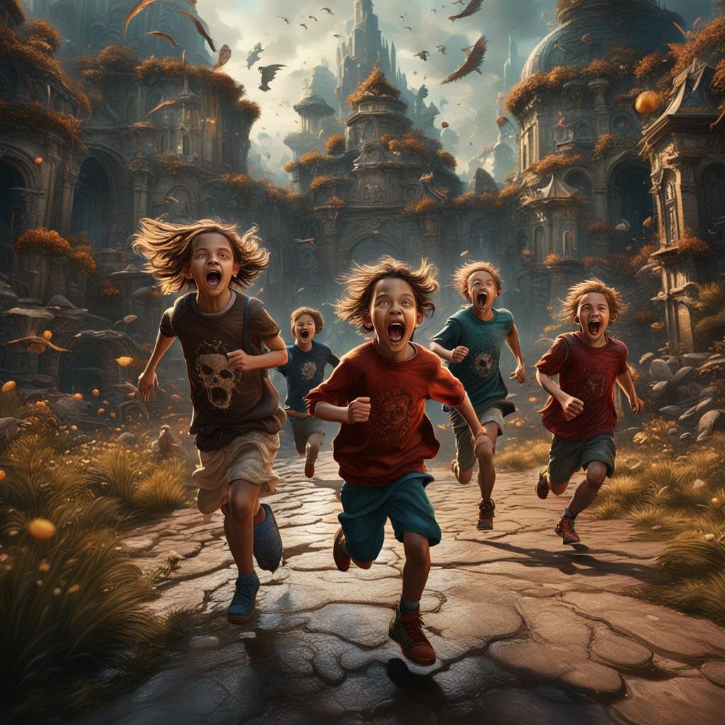 children running